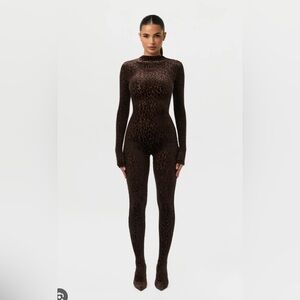 Naked Wardrobe Brown Leopard Jumpsuit